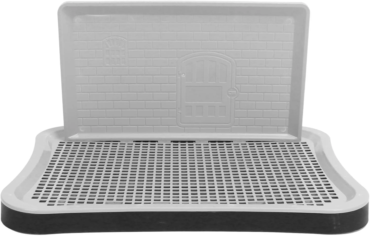 سینی توالت سگ، سینی توالت آموزشی توری قابل جابجایی با ستون دیواری، توالت آموزشی سگ خانگی برای حیوانات خانگی بزرگ کوچک متوسط، 51x38x27 سانتی متر، جنس پلاستیکی