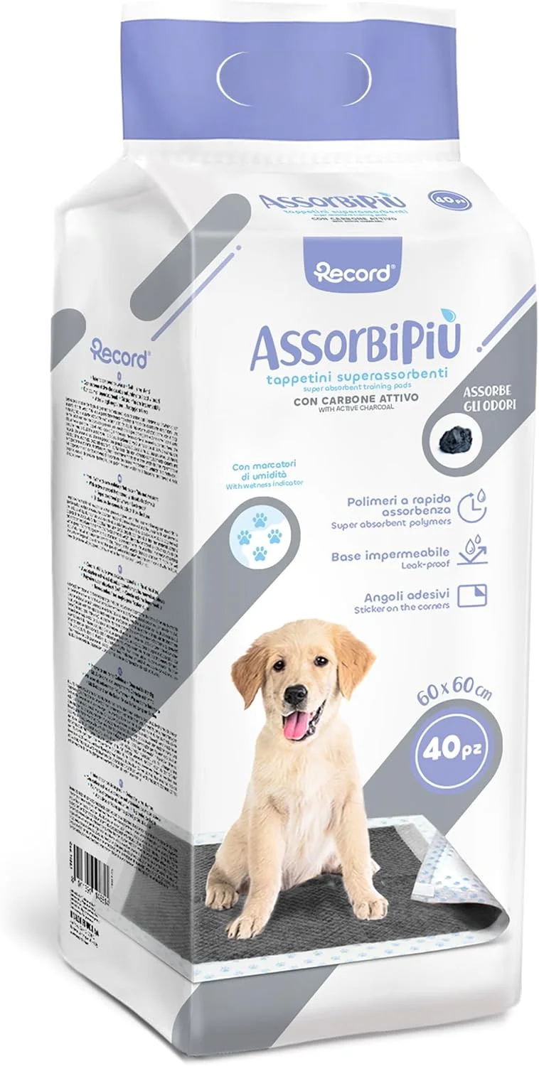 پد بهداشتی سگ با کربن فعال و جاذب رطوبت، فوق العاده جاذب، پد بهداشتی سگ 60x60 سانتی متر، بسته 40 عددی، مقاوم در برابر پارگی و بدون بو، مناسب سگ های متوسط