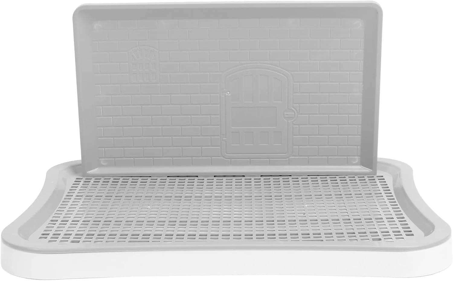 سینی دستشویی سگ، سینی توالت آموزشی توری قابل جابجایی با ستون دیواری، توالت آموزشی سگ خانگی برای حیوانات خانگی بزرگ، کوچک و متوسط، 51x38x27 سانتی متر، جنس پلاستیکی