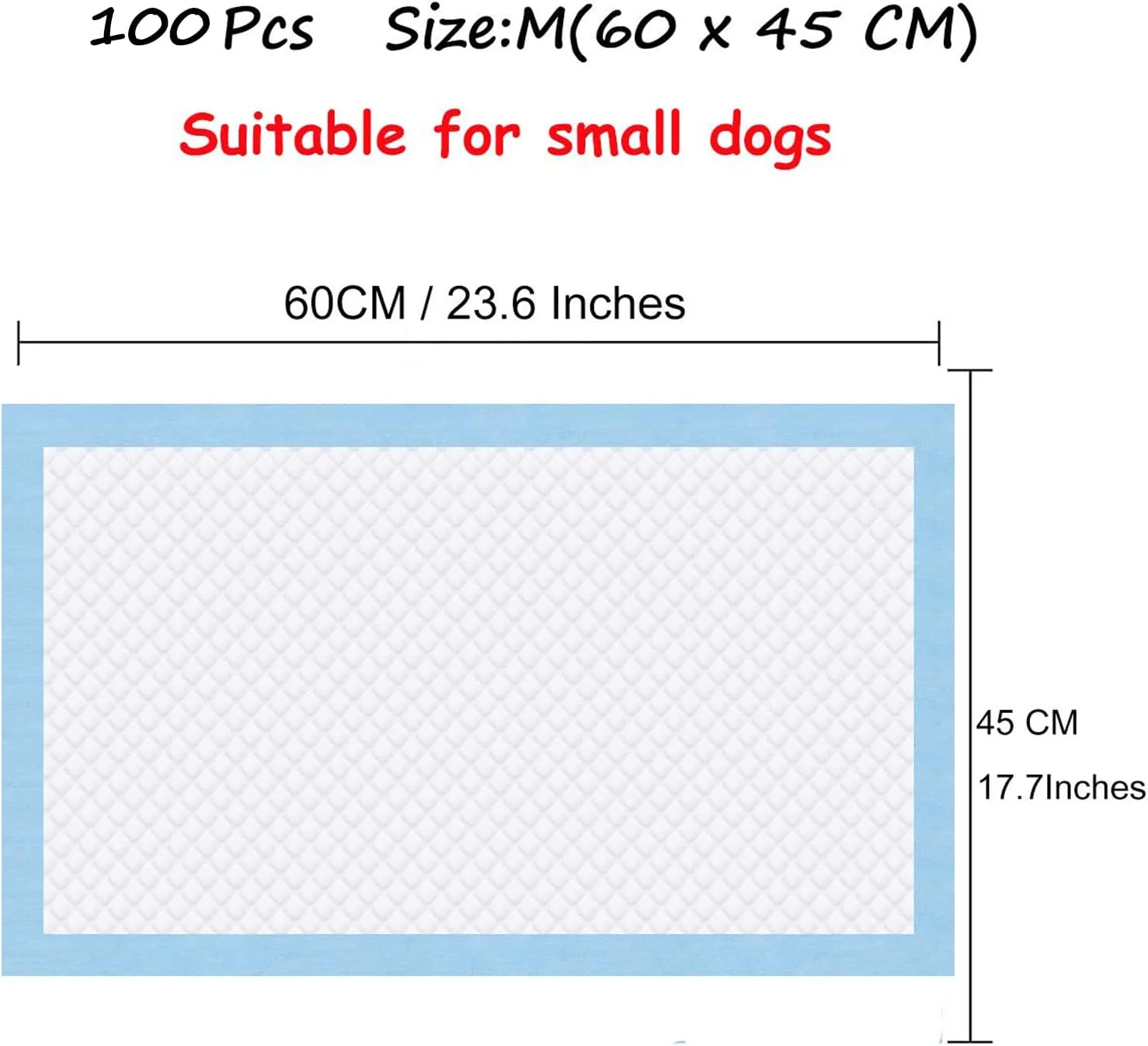 پد ادرار سگ REHTRAD بسته 100 عددی، پد آموزشی حیوانات خانگی و توله سگ، پد ضد آب ادرار سگ - 45 x 60 سانتی متر (بسته 100 عددی، M: 45 x 60 سانتی متر)