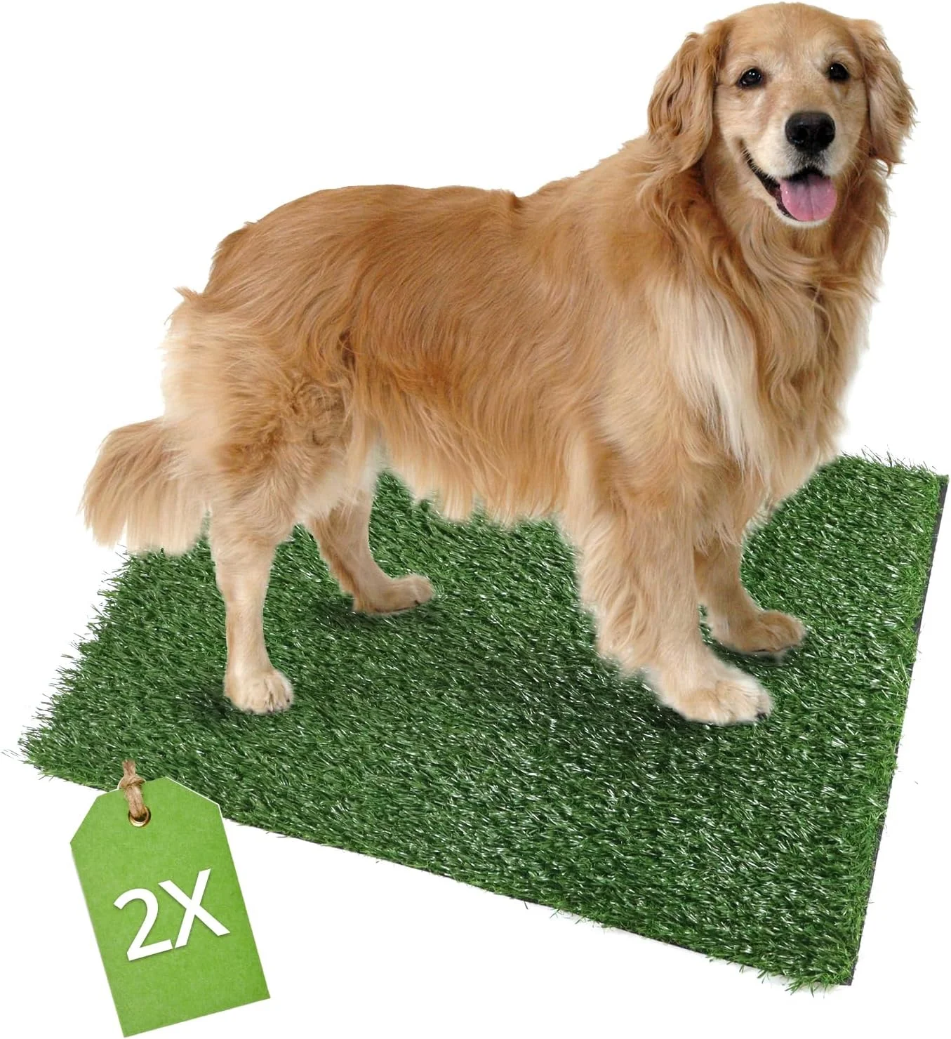 QWORK 2 عدد چمن مصنوعی توالت سگ، پد ادرار توالت توله سگ برای سگ ها، چمن جایگزین توالت سگ 50.8 در 63 سانتی متر