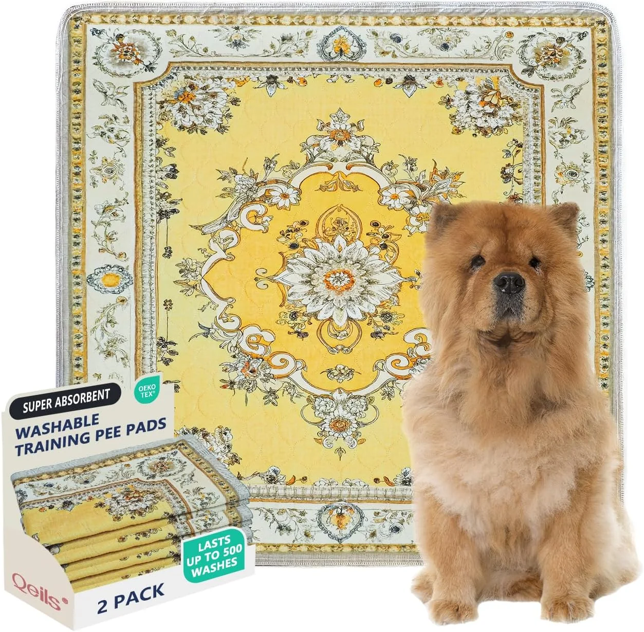 پدهای ادرار شوییلز، پدهای سگ قابل استفاده مجدد، فوق العاده جاذب و ضد نشت، پدهای تمرینی سگ، پدهای غیر لغزنده برای قفس، کف، پدهای توالت فرنگی، زیرانداز غذا سگ، 2 عدد در بسته 36"x36"