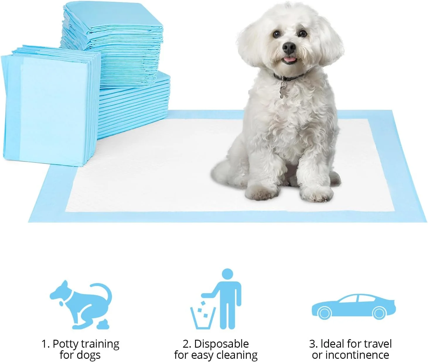 پدهای آموزشی سگ کیوورک، 100 عددی، 45x33 سانتی متر، پدهای بسیار جاذب ادرار سگ، برای توله سگ ها و حیوانات خانگی کوچک