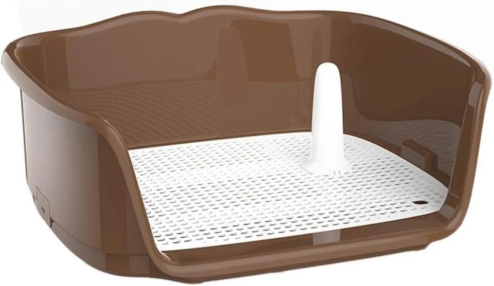 جعبه بستر توری سگ و گربه، جای پد آموزشی توله سگ، توالت حیوانات خانگی قابل حمل با حصار و ادرارگیر برای آموزش دستشویی توله سگ