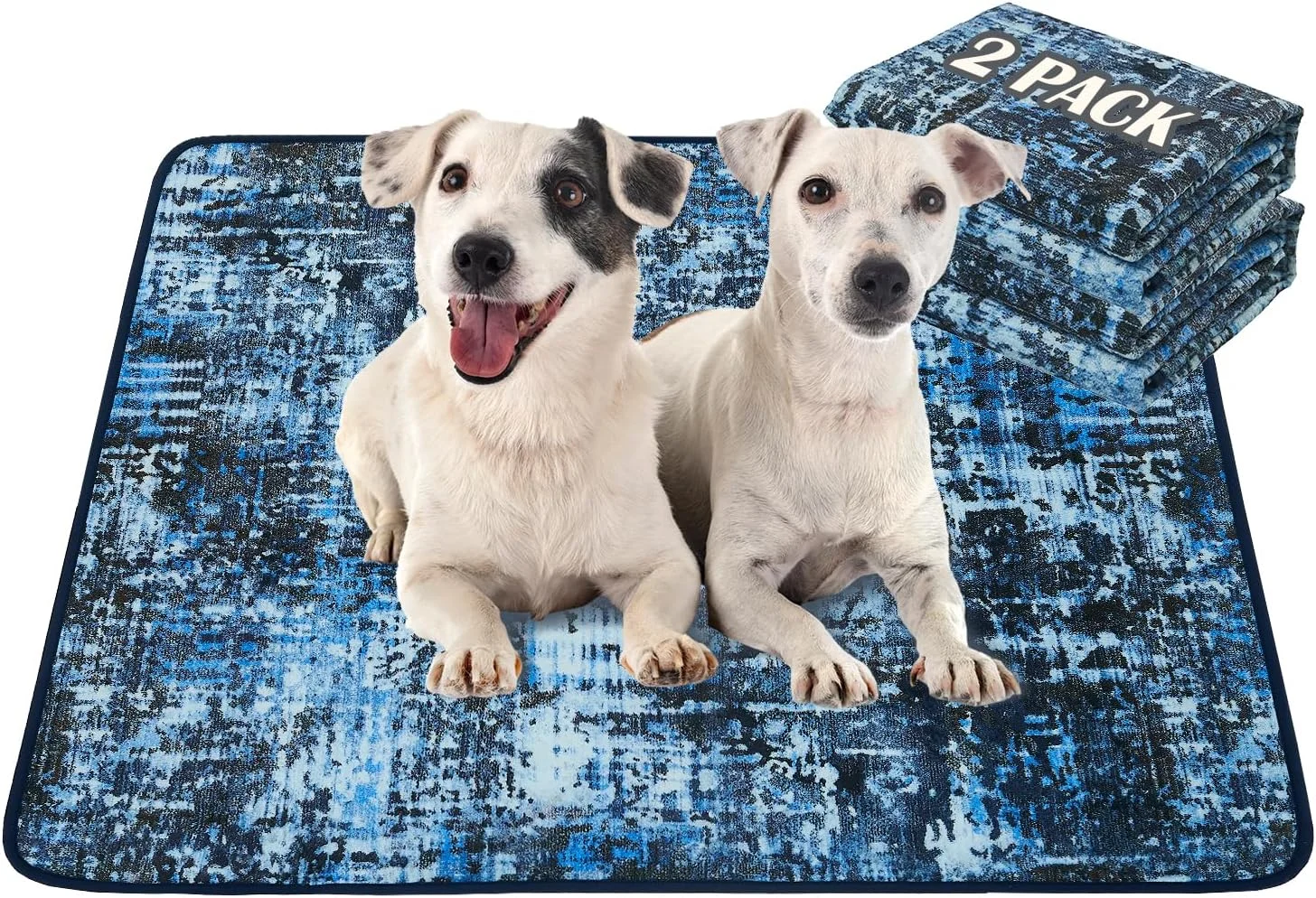 پدهای ادرار قابل شستشو برای سگ، بسته 2 عددی پد توله سگ قابل استفاده مجدد 91x104 سانتی متر، پدهای آموزشی سگ فوق العاده جاذب و ضد نشت، پدهای دستشویی ضد لغزش برای کف، جعبه، مبل و پدهای زایمان، لوازم بستر توله سگ