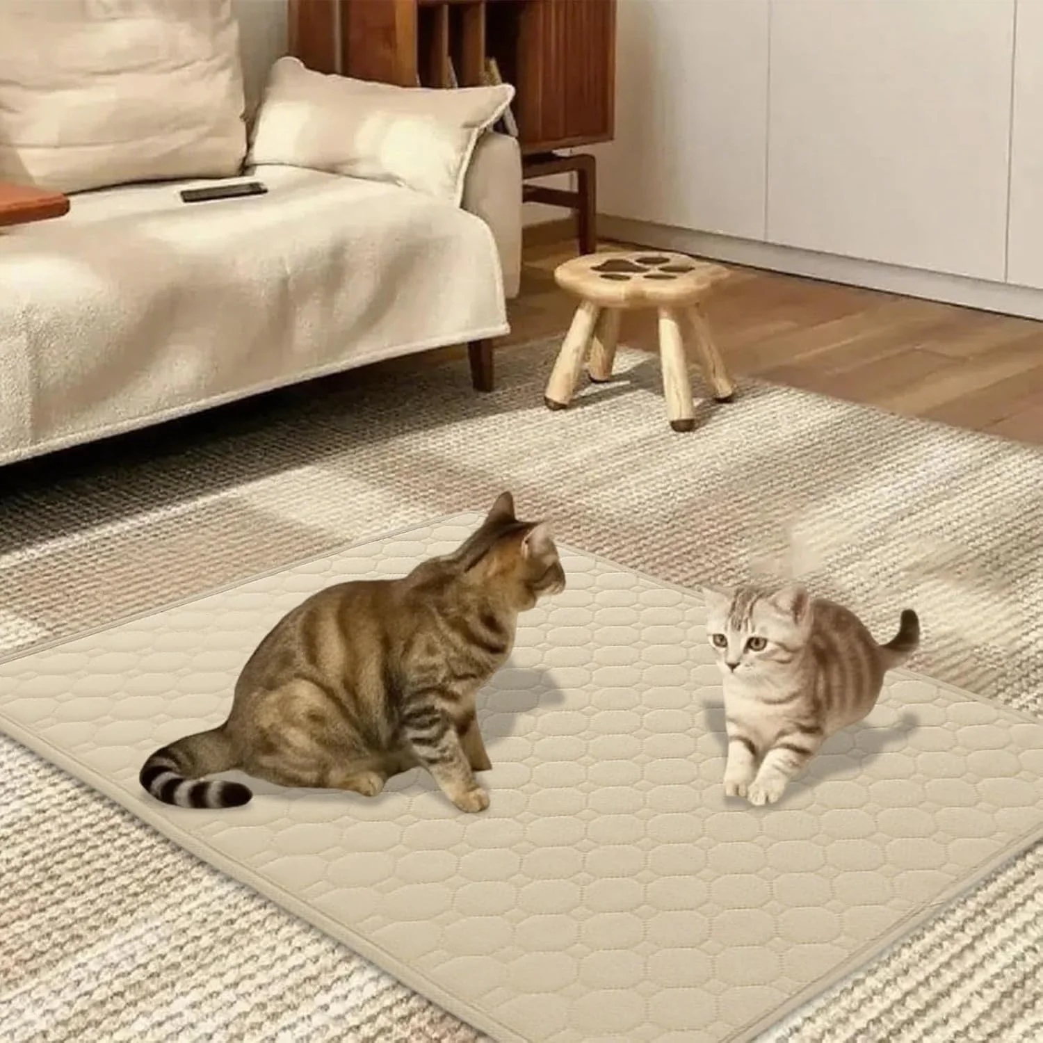 پدهای ادرار توله سگ - زیرانداز قابل شستشو برای آموزش دستشویی گربه، محافظ ضد آب، زیرانداز قابل استفاده مجدد برای جعبه بازی داخلی، مسافرت در فضای باز، آموزش جعبه خواب و زایمان