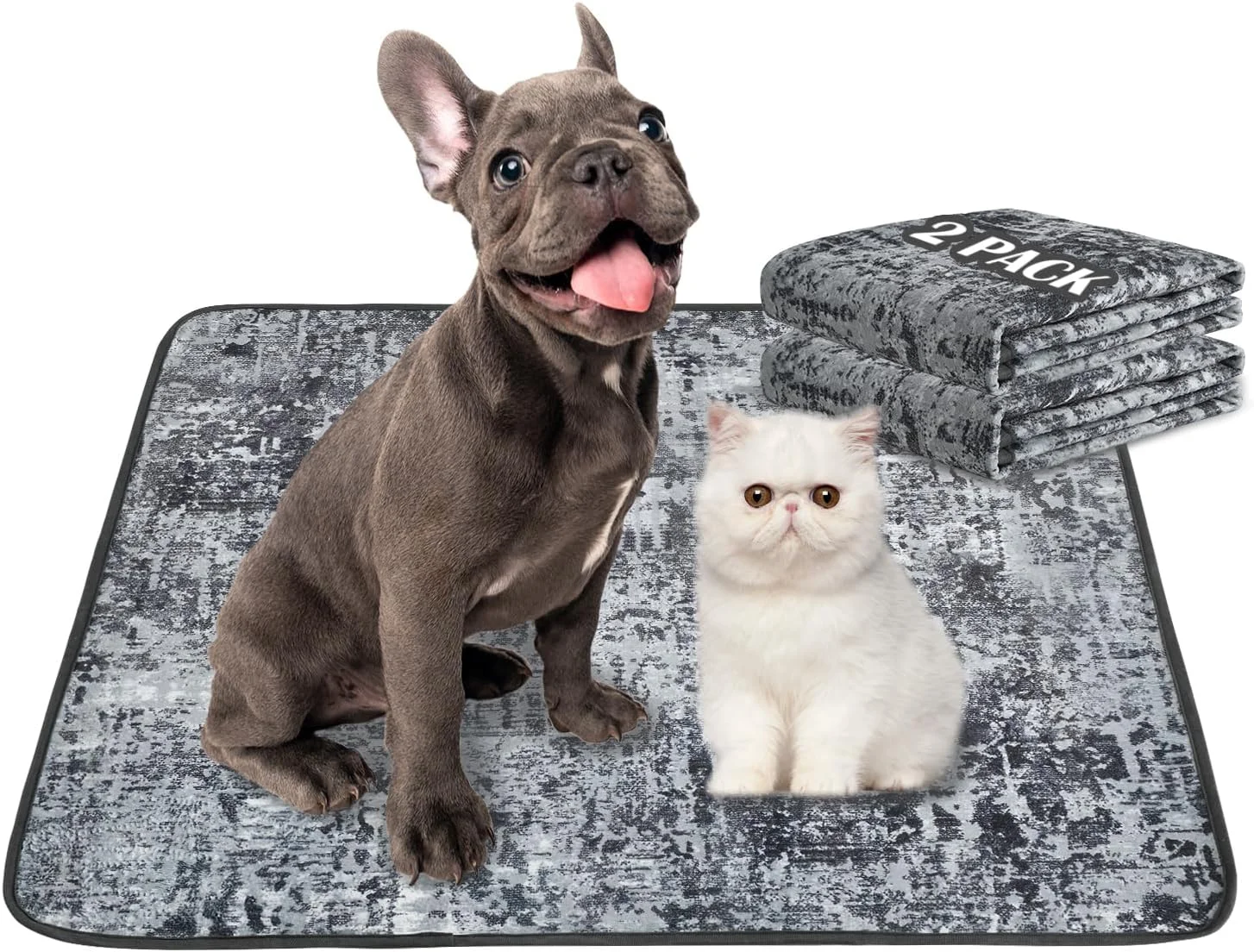 پدهای ادرار شوی سگ Qeils، بسته 2 عددی پد توله سگ قابل استفاده مجدد 91x104 سانتی متر، فوق العاده جاذب و ضد نشت، پدهای آموزش سگ ضد لغزش، پدهای توالت برای جعبه، کف، مبل، پدهای زایمان، زیرانداز بستر، لوازم توله سگ