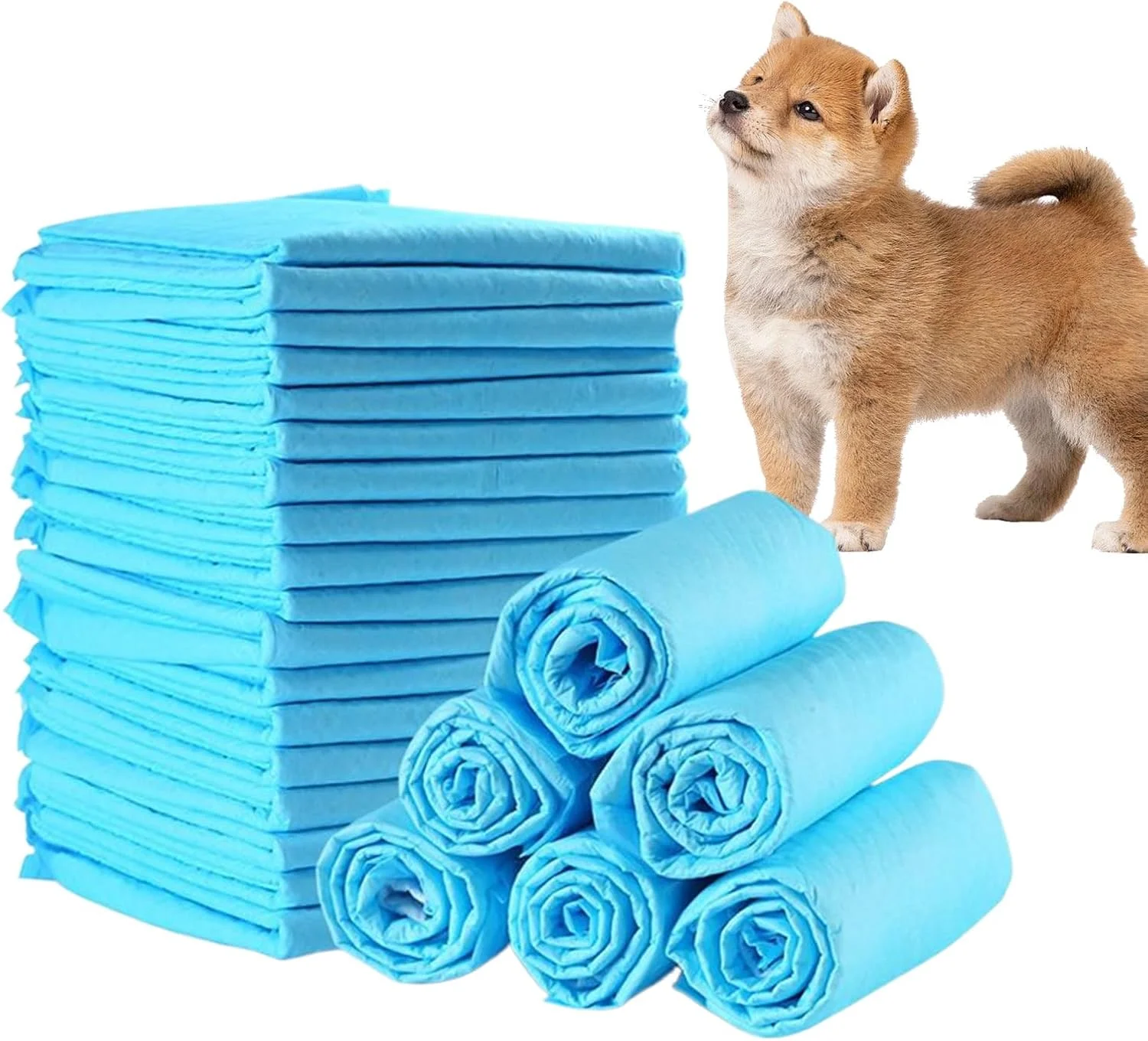 پدهای مخصوص سگ | پدهای آموزشی سگ - 100 عددی، از بین برنده بو، فوق العاده جاذب، لوازم حیوانات خانگی برای آموزش ادرار و مدفوع حیوانات کوچک، گربه ها، بچه گربه ها، همه نژادها