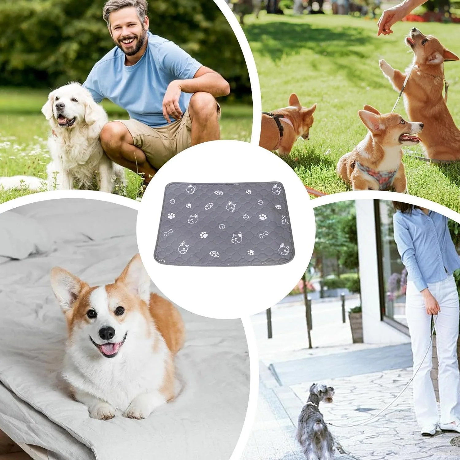 پدهای مخصوص سگ - پد ادرار سگ، زیرانداز بستر خرگوش - آستر جاذب فوق العاده قابل شستشو محافظ کف برای حیوانات کوچک قفس باکس بستر داخلی همستر گربه چینچیلا