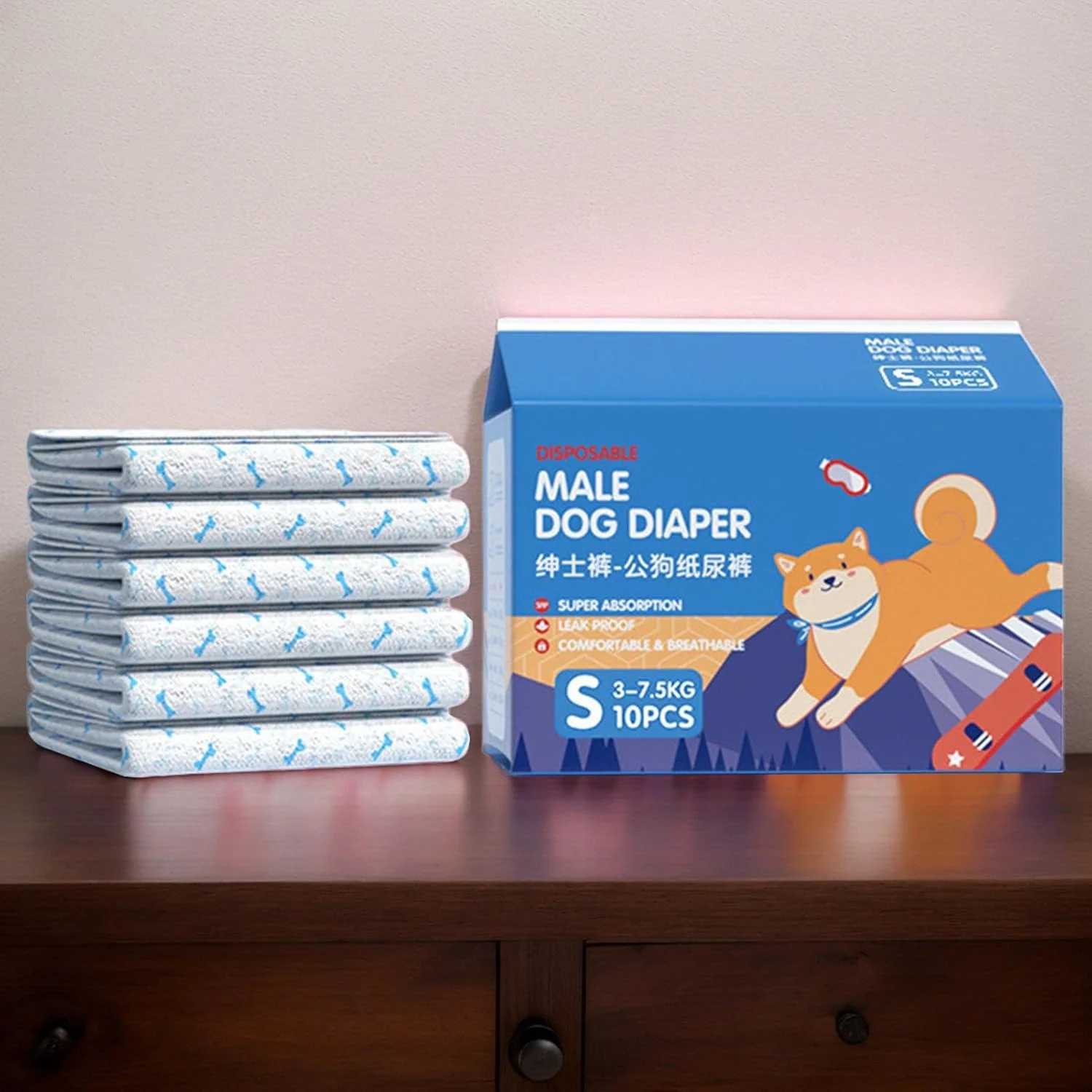 پوشک سگ - پوشک های بسیار جاذب، پوشش الاستیک ضد نشت برای حیوانات خانگی ناتوان، مسافرت و جلوگیری از حوادث داخل خانه