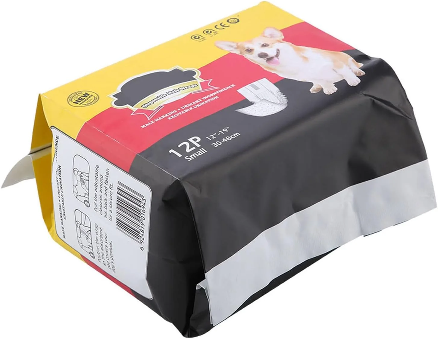 پوشک سگ نر Pssopp، پوشک دور کمر سگ نر، پوشک بچه سگ، شورت بهداشتی فیزیولوژیکی (S)