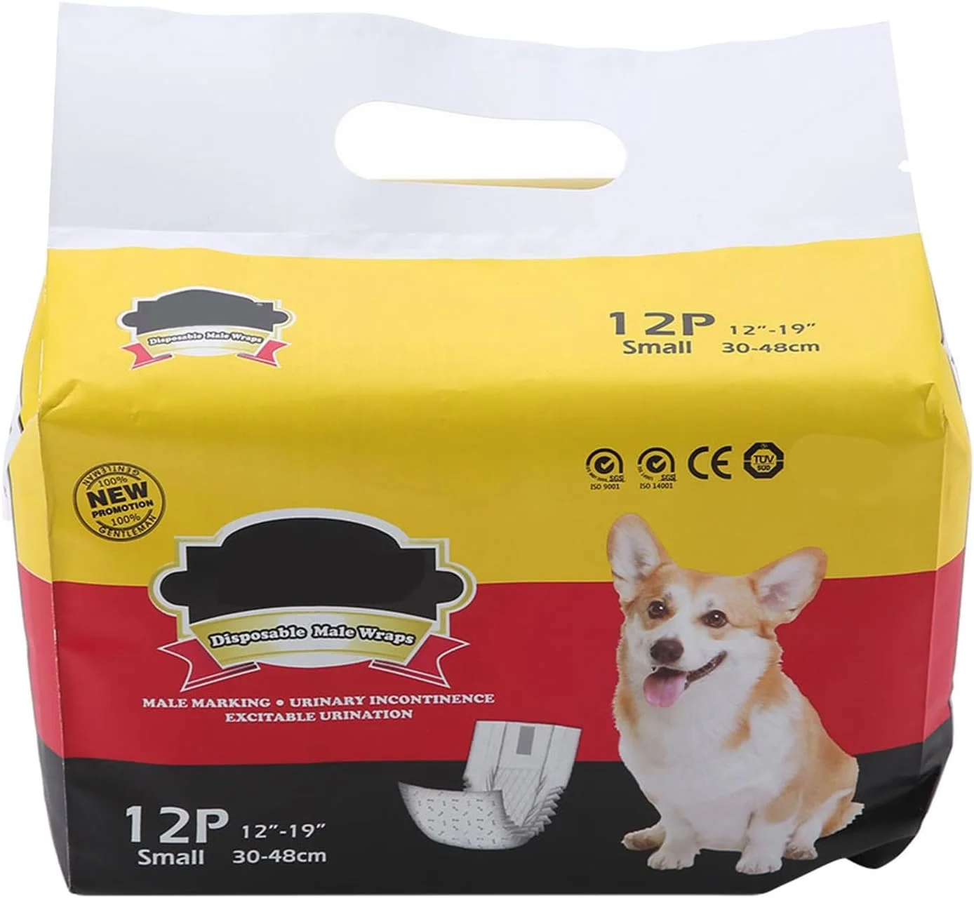 پوشک سگ نر Pssopp، پوشک دور کمر سگ نر، پوشک بچه سگ، شورت بهداشتی فیزیولوژیکی (S)