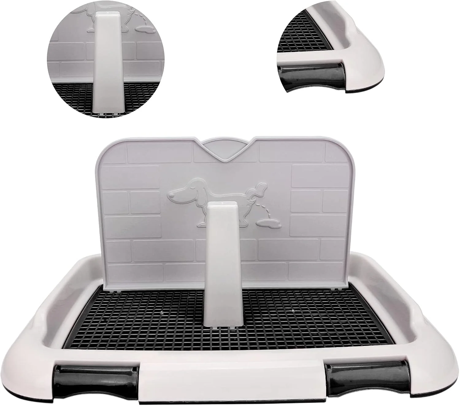 توالت سگ خانگی Pssopp توالت قابل حمل سگ خانگی پد آموزش سگ توله سگ با سینی برای آموزش زودهنگام سگ خانگی لوازم جانبی فعالیت های داخلی و خارجی (مشکی)