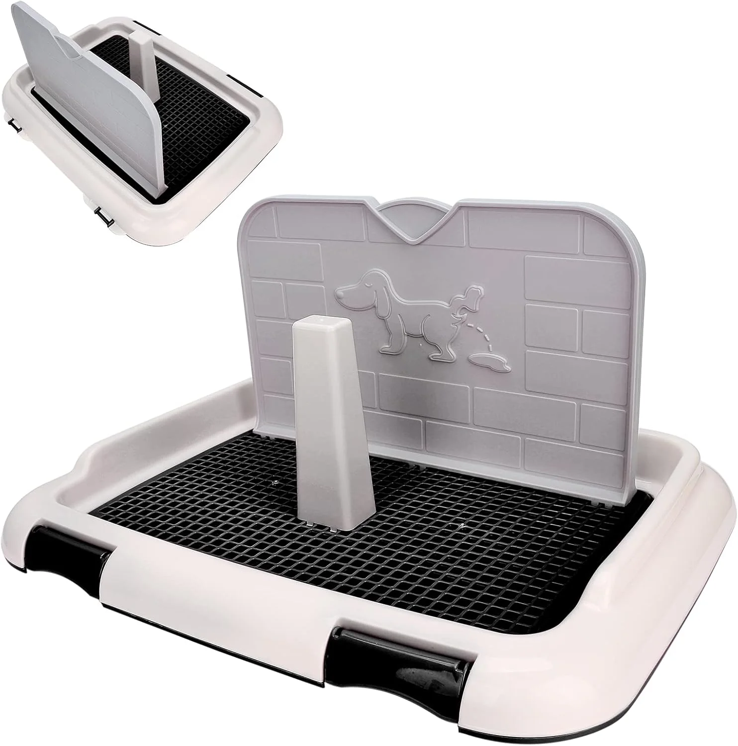 توالت سگ خانگی Pssopp توالت قابل حمل سگ خانگی پد آموزش سگ توله سگ با سینی برای آموزش زودهنگام سگ خانگی لوازم جانبی فعالیت های داخلی و خارجی (مشکی)