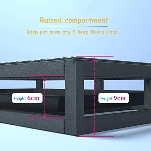 سینی آموزش توالت سگ با نگهدارنده پد - ایده آل برای آموزش در خانه، مناسب برای آپارتمان ها و بالکن ها، 95x62x8 سانتی متر، طراحی سفید با تمیز کردن آسان