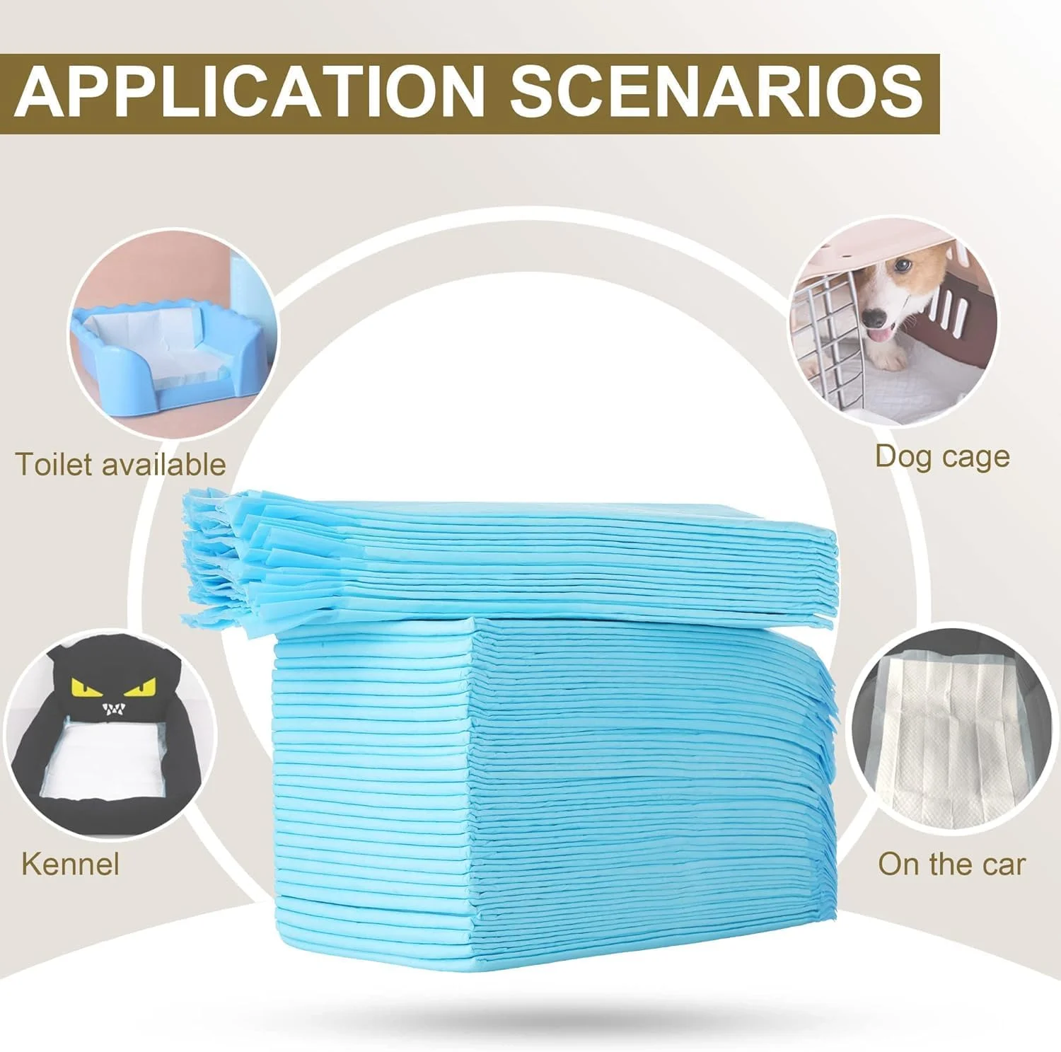 40 عدد پد آموزشی یکبار مصرف فوق العاده جاذب سگ، مناسب برای بی اختیاری ادرار، بستر توله سگ و استفاده در فضای باز، ایده آل برای سگ های کوچک، متوسط ​​و بزرگ (60x60 سانتی متر)
