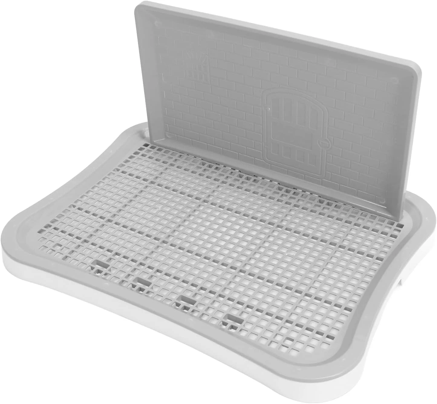 توالت آموزشی سگ قابل حمل با ستون دیواری جداشدنی - توالت توری ایده آل برای آموزش تمامی نژادهای سگ (سفید)