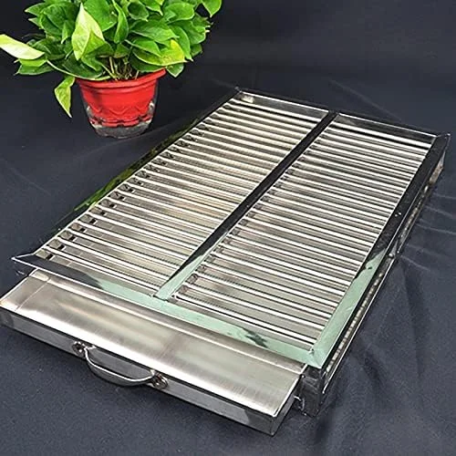 آموزش توالت سگ قابل حمل، جعبه بستر استیل ضد زنگ داخلی/خارجی برای سگ های کوچک تا بزرگ، ایده آل برای آموزش در خانه، راه حل بالکن و حمام (60x40x7.5cm)