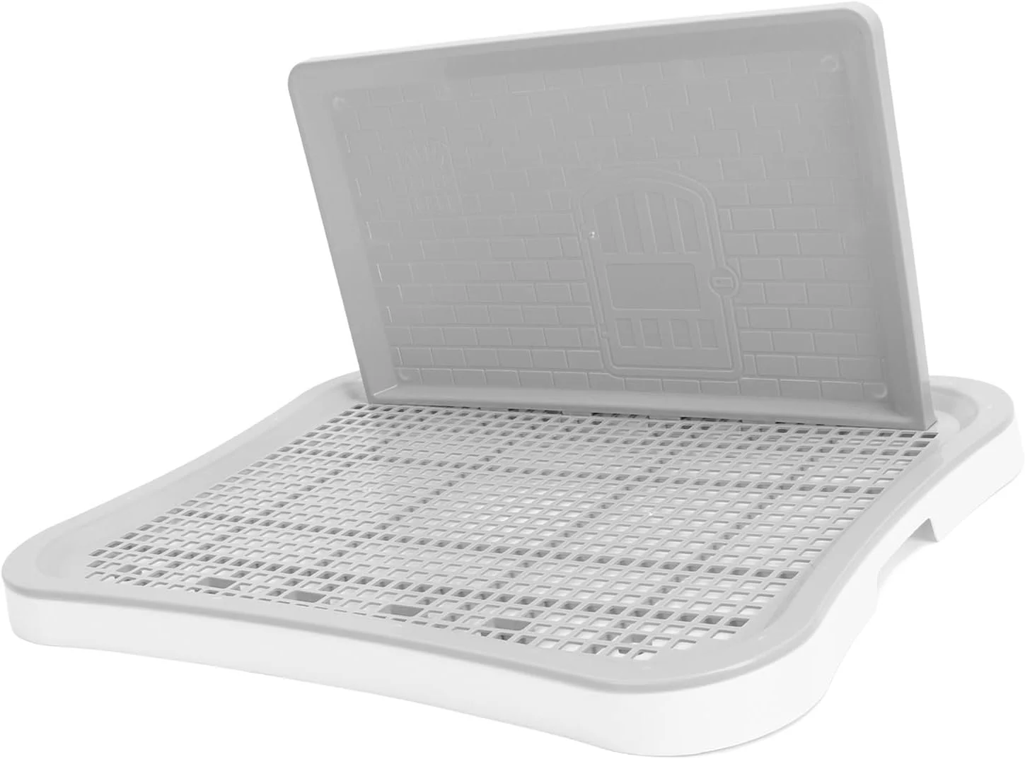 توالت آموزشی سگ قابل حمل با ستون دیواری جداشدنی - توالت توری ایده آل برای آموزش تمامی نژادهای سگ (سفید)