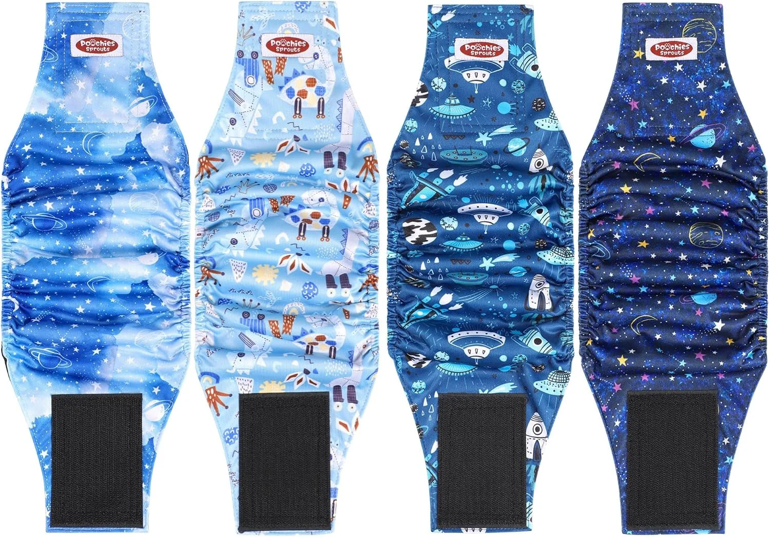 باند شکمی قابل شستشو برای سگ های نر (بسته 4 عددی)، باند شکمی سگ نر، پوشک سگ نر قابل استفاده مجدد، دورپیچ شکمی سگ قابل شستشو، کوچک