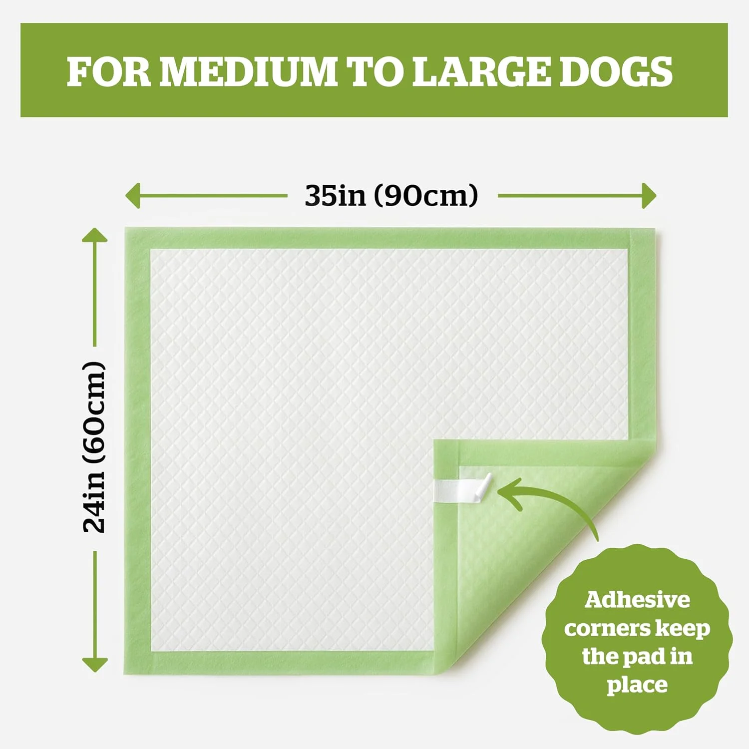 پدهای آموزشی سگ سایز خیلی بزرگ پوگی با برچسب های چسبی (40 عددی) (60x89 سانتی متر) - پدهای ادرار سگ، پدهای ادرار گیاهی برای سگ ها - پدهای ادرار خیلی بزرگ برای سگ های کوچک تا خیلی بزرگ