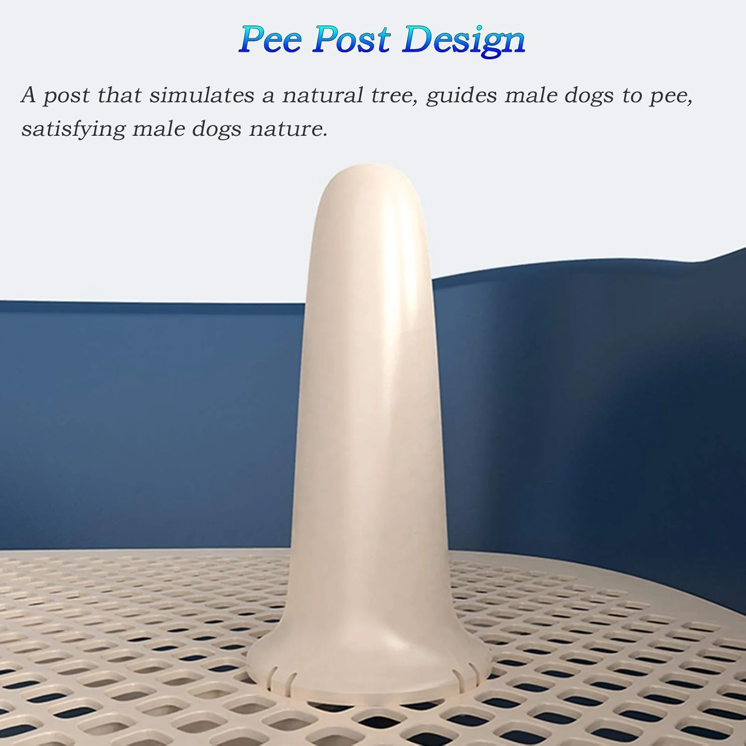 سینی آموزش ادرار سگ و گربه پلاستیکی با میله جداشدنی و نرده جانبی، توالت حیوانات خانگی آپارتمانی برای توله سگ ها و گربه ها (رنگ: آبی، اندازه: 45×38×16 سانتی متر)