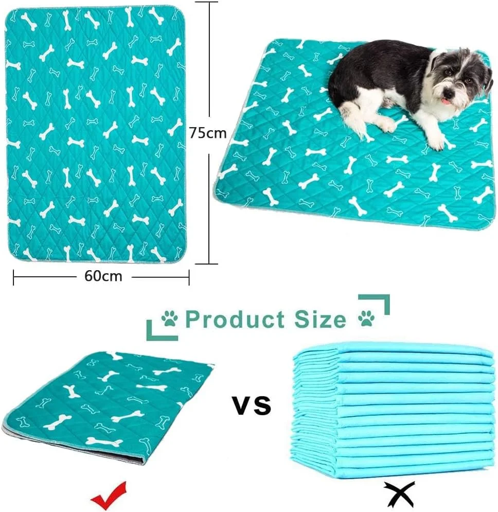 پدهای آموزشی سگ قابل شستشو و استفاده مجدد، پد ادرار سگ، پد آموزشی توله سگ، پد بی اختیاری حیوانات خانگی با جذب فوق العاده، پدهای مسافرتی ضد نشت برای سگ/گربه/خرگوش کوچک و بزرگ