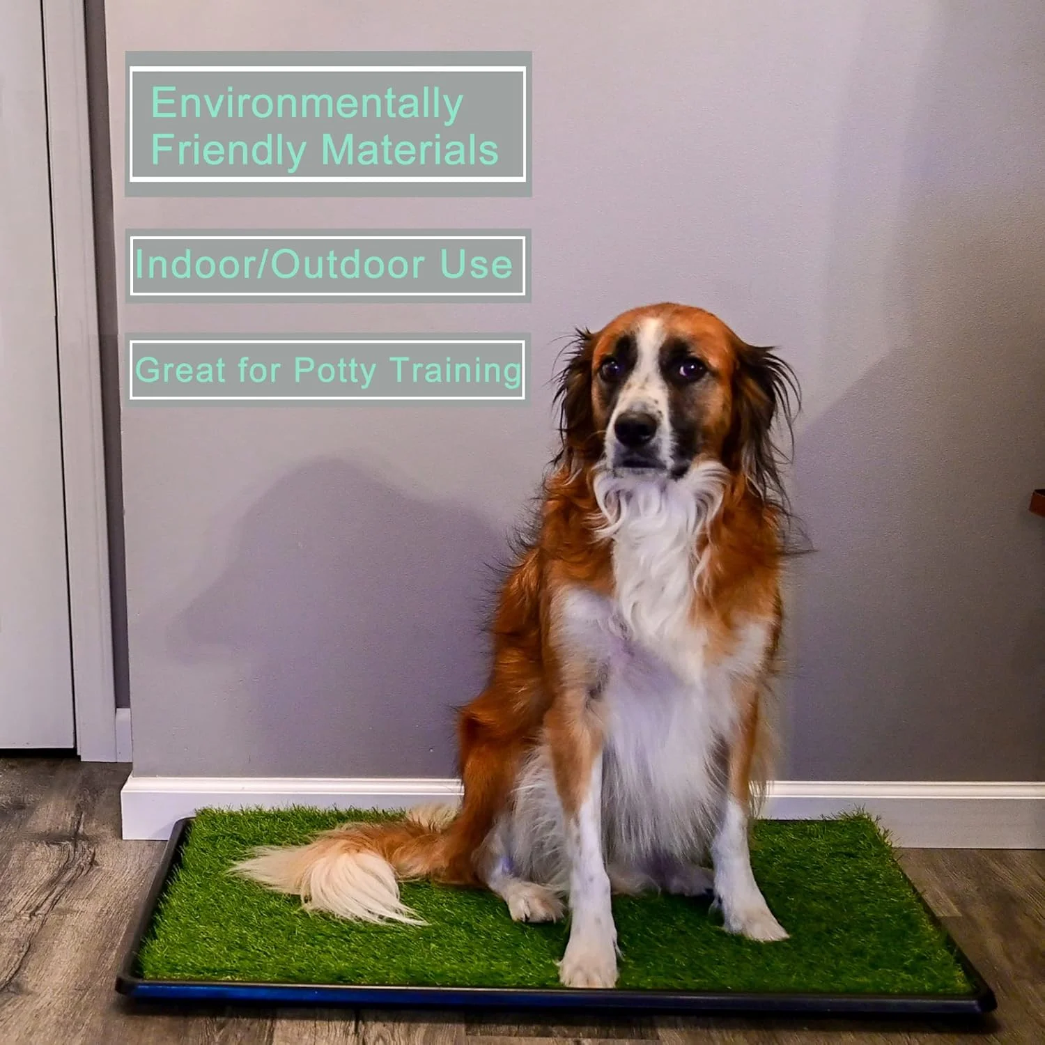 توالت چمن سگ PICK FOR LIFE PFL، سایز بزرگ 51 x 63.5 سانتی متر، سیستم های دستشویی سگ داخلی و خارجی، توالت قابل حمل با چمن مصنوعی و سینی، سینی آموزش مجدد توله سگ