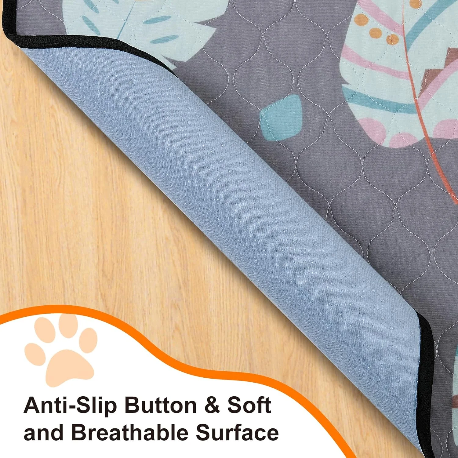 پدهای ادرار شوییدنی سگ، بسته 2 عددی، فوق العاده جاذب و ضد نشت، پدهای زایمان غیر لغزنده و قابل استفاده مجدد، پدهای آموزش ادرار ضد آب برای سگ، مناسب برای پارک بازی، باکس، آموزش دستشویی - 79x92 سانتی متر (خاکستری)