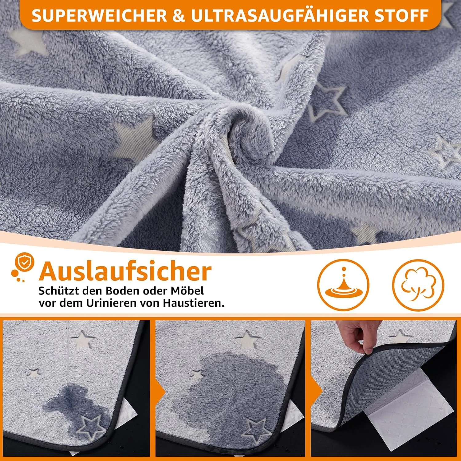 پد ادرار قابل شستشو برای حیوانات خانگی، پد سگ قابل استفاده مجدد، پد بهداشتی حیوانات خانگی با جذب سریع برای توله سگ ها، سگ های مسن یا دارای بی اختیاری، 70 x 100 سانتی متر