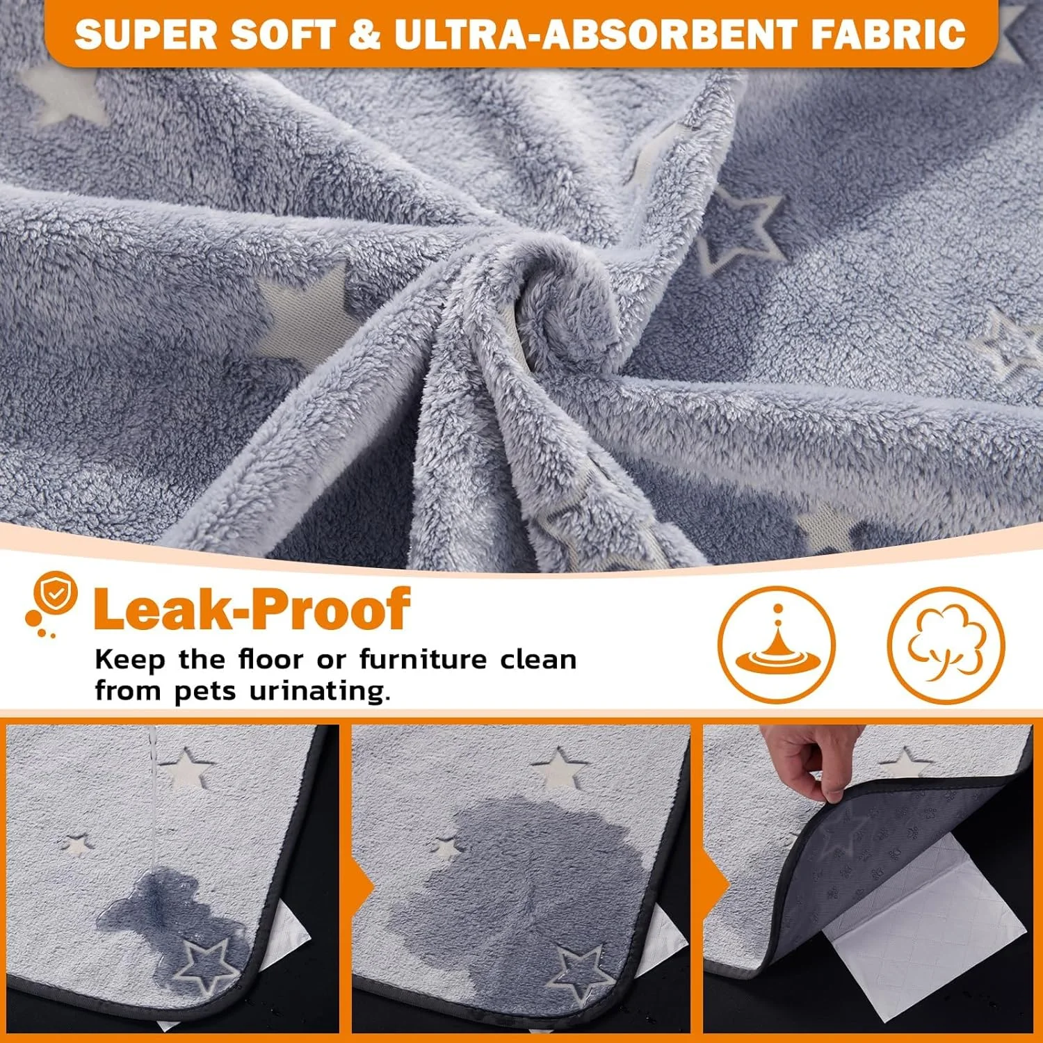 پدهای قابل شستشو سگ و توله سگ، بسته 2 عددی، پدهای قابل استفاده مجدد با جذب سریع، پد ادرار سگ، پدهای ضد آب، پدهای آموزشی ضد لغزش، زیرانداز بازی حیوانات خانگی، مناسب برای کف و قفس سگ - ابعاد 122x122 سانتی متر
