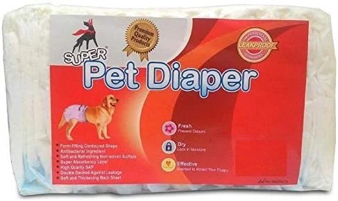 پوشک سگ یکبار مصرف پت وگ با لایه های جاذب، بزرگ (60 در 37 سانتی متر)، بسته 12 عددی پوشک سگ یکبار مصرف پت وگ با لایه های جاذب، بزرگ (60 در 37 سانتی متر)، بسته 12 عددی