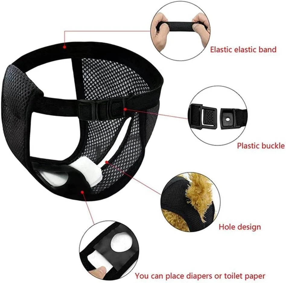 شورت بهداشتی توری سگ با 3 پد پنبه ای، شورت نرم و قابل شستشو برای سگ های ماده