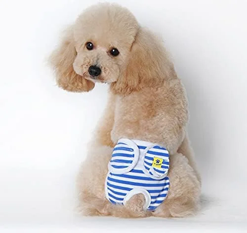 پوشک سگ پنبه ای A+a Pets | کشسان، راحت، قابل شستشو و استفاده مجدد (قرمز 2XL)