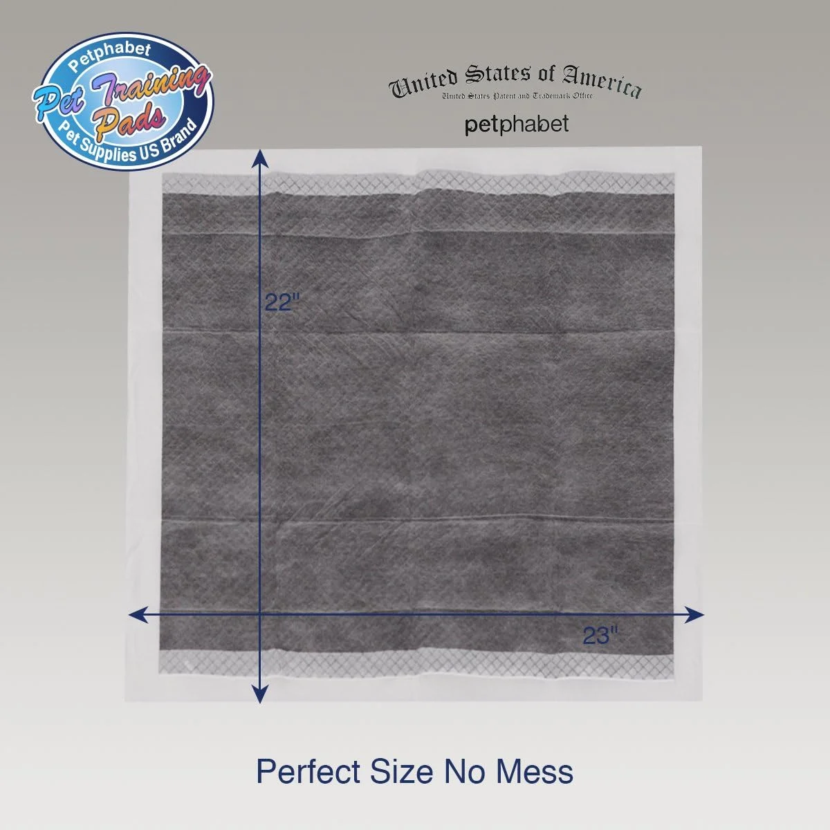 پدهای آموزشی ادرار سگ Petphabet، فوق جاذب، مناسب برای آموزش دستشویی توله سگ، بسته 100 عددی، 56*58 سانتی متر