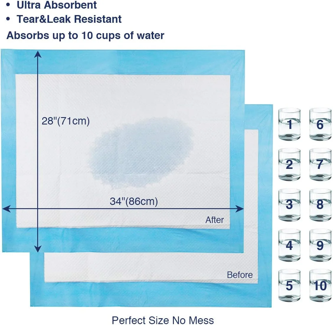 پدهای آموزشی سگ Petphabet سایز خیلی بزرگ، پدهای بزرگ برای توله سگ، بسیار مقاوم، چند لایه و فوق العاده جاذب، 42 عدد (71 در 86 سانتی متر) پدهای آموزشی سگ Petphabet سایز خیلی بزرگ، پدهای بزرگ برای توله سگ، بسیار مقاوم، چند لایه و فوق العاده جاذب، 42 عدد (71 در 86 سانتی متر)
