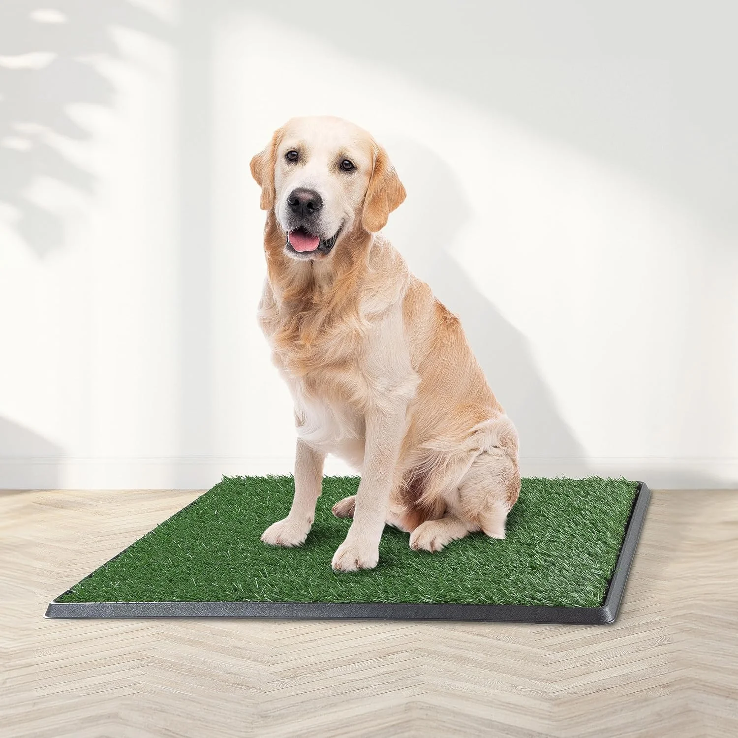 پد چمن مصنوعی سگ پت‌میکر برای سگ‌ها و حیوانات خانگی کوچک - 20x30 قابل استفاده مجدد 4 لایه با سینی - لوازم آموزش دستشویی سگ