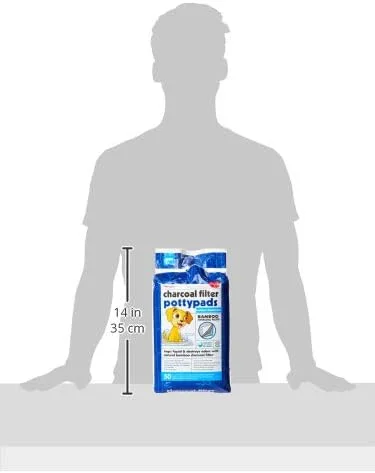 Petkin Charcoal Filter Potty Pads 50 count Dog Hygiene & Cat Hygiene Wipes