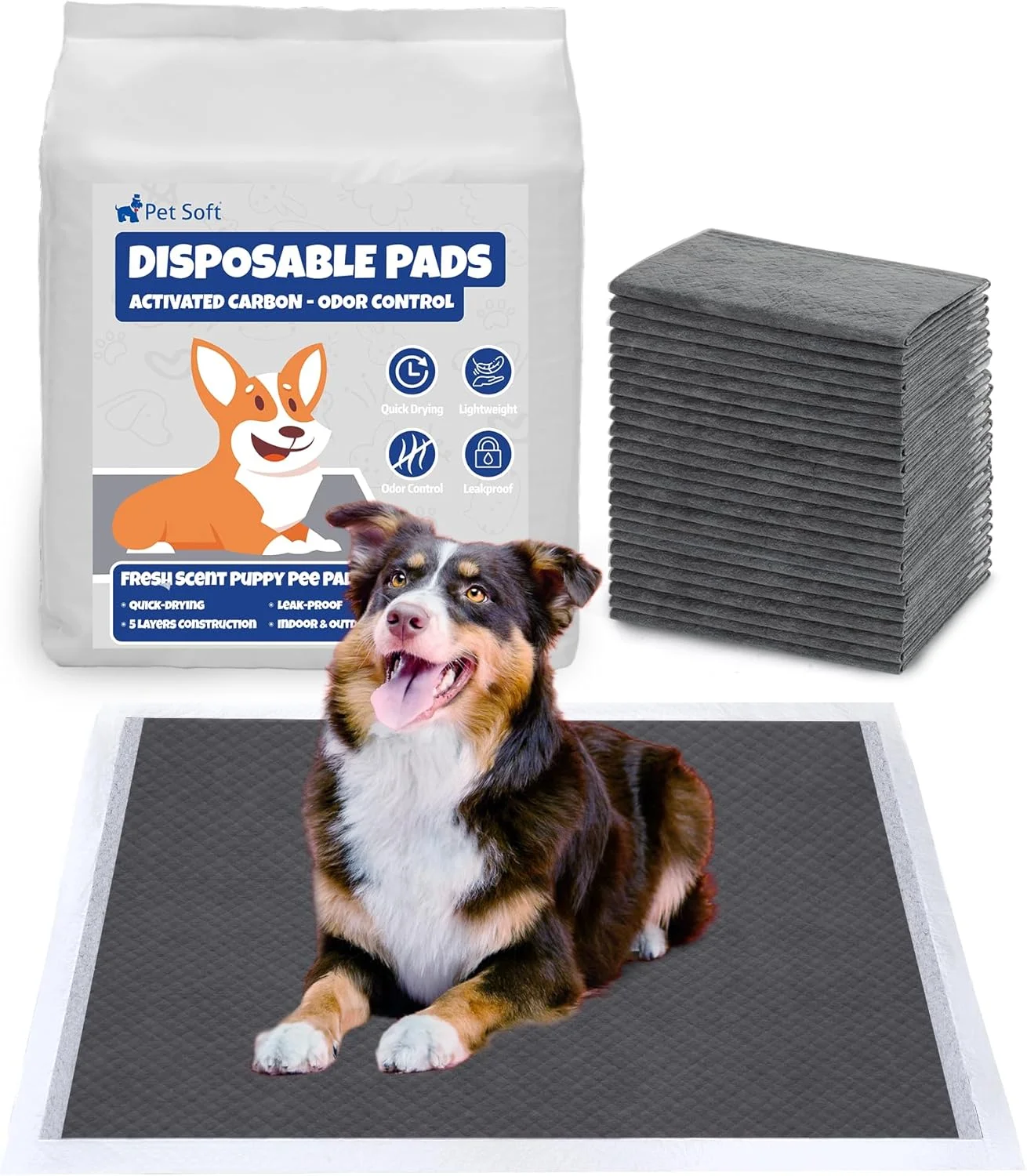 پدهای نرم آموزشی حیوانات خانگی برای سگ ها و توله سگ ها (60 x 90 سانتی متر، بسته 20 عددی)