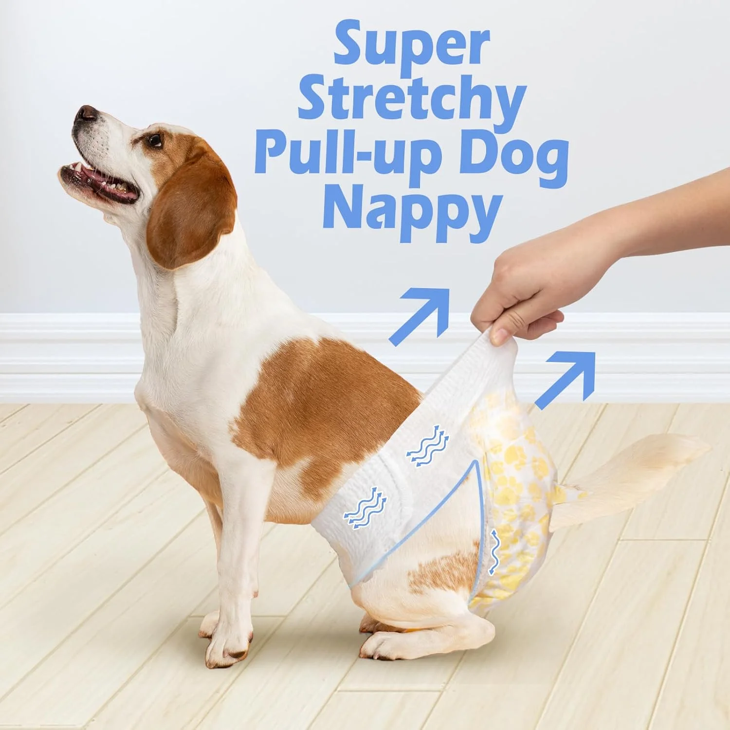 Pet Soft Dog Nappies Female, Disposable Dog Pants Female, 10 Counts Super Stretchy Pull Up Dog Diapers for Female Dogs
