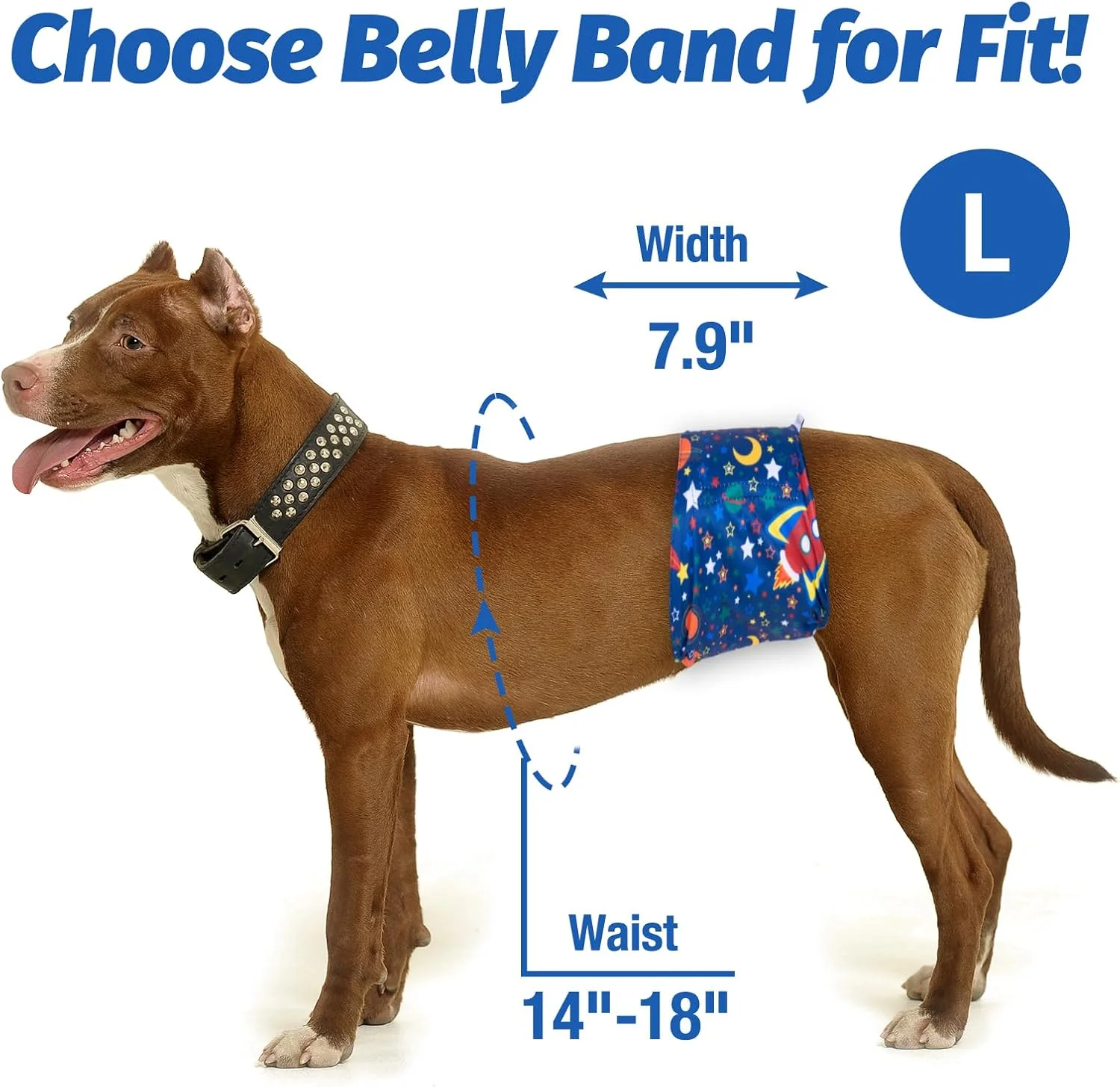 باند شکمی سگ نر نرم حیوانات خانگی - بسته 3 عددی دورپیچ شکمی سگ نر قابل شستشو، پوشک سگ نر قابل شستشو (L، فضایی)