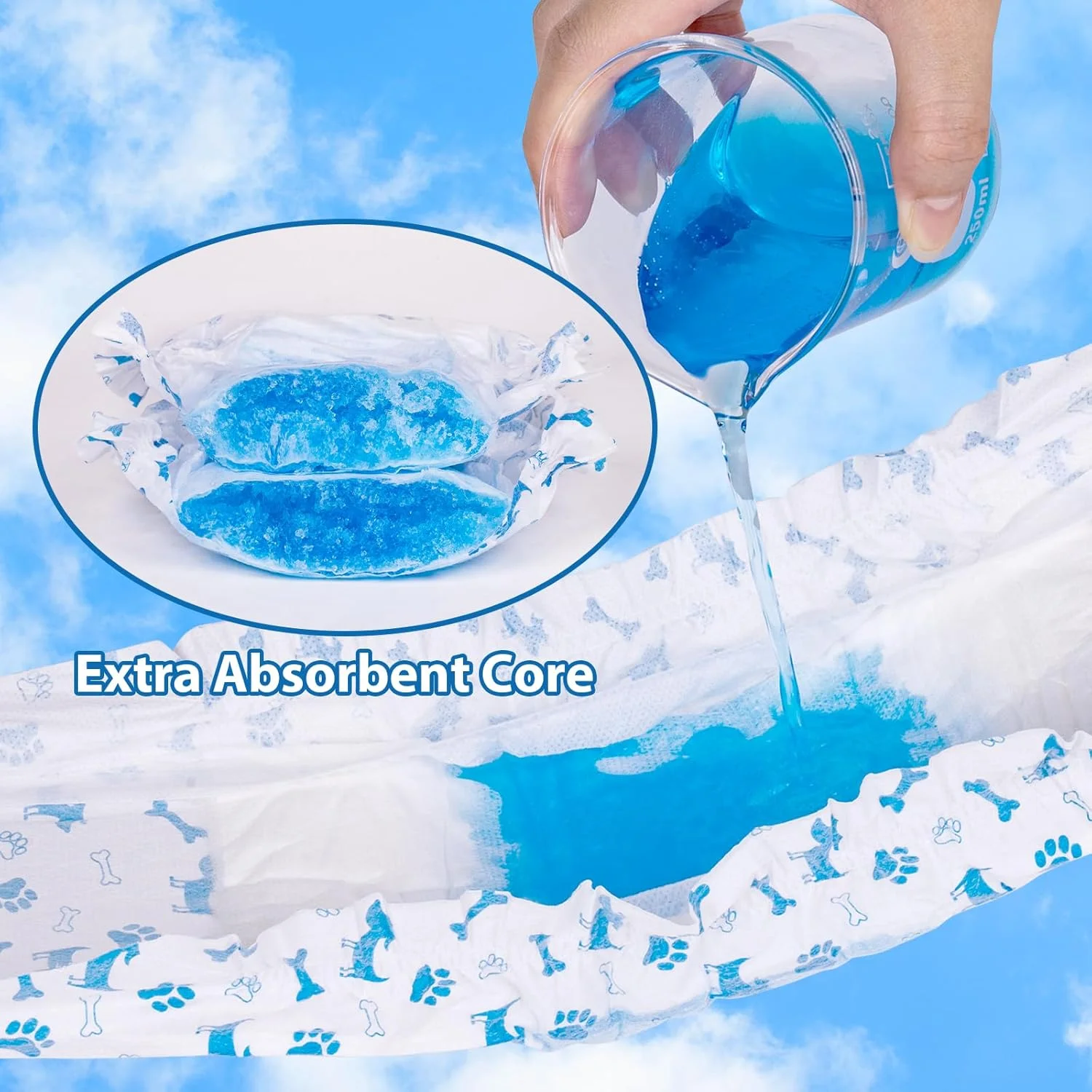 پوشک سگ نر Pet Soft - پوشش یکبار مصرف سگ نر با نشانگر رطوبت، پوشک سگ نر برای ادرار هیجانی یا بی اختیاری، 20 عدد خیلی کوچک