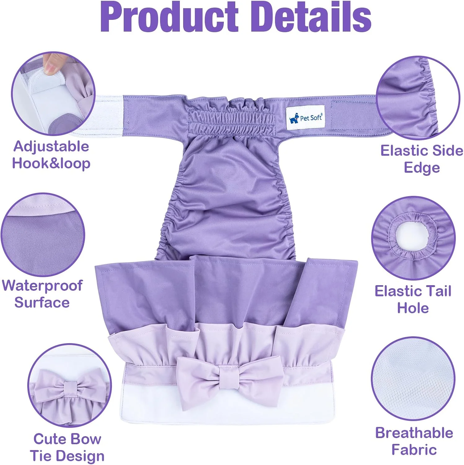 شورت بهداشتی سگ ماده، شورت سگ قابل استفاده مجدد برای سگ های ماده، سایز M، شورت بسیار جاذب برای سگ ها، بسته 3 عددی، شورت قابل شستشو برای سگ ها در دوران قاعدگی/بی اختیاری