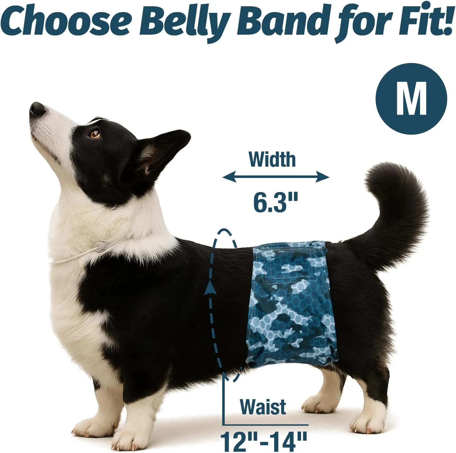 باند شکمی نرم و قابل شستشو حیوانات خانگی (بسته 3 عددی) - جدیدترین پوشک های سگ نر قابل شستشو 2021، پوشک های دور کمر سگ نر راحت و قابل استفاده مجدد برای توله سگ ها (M، ارتشی)