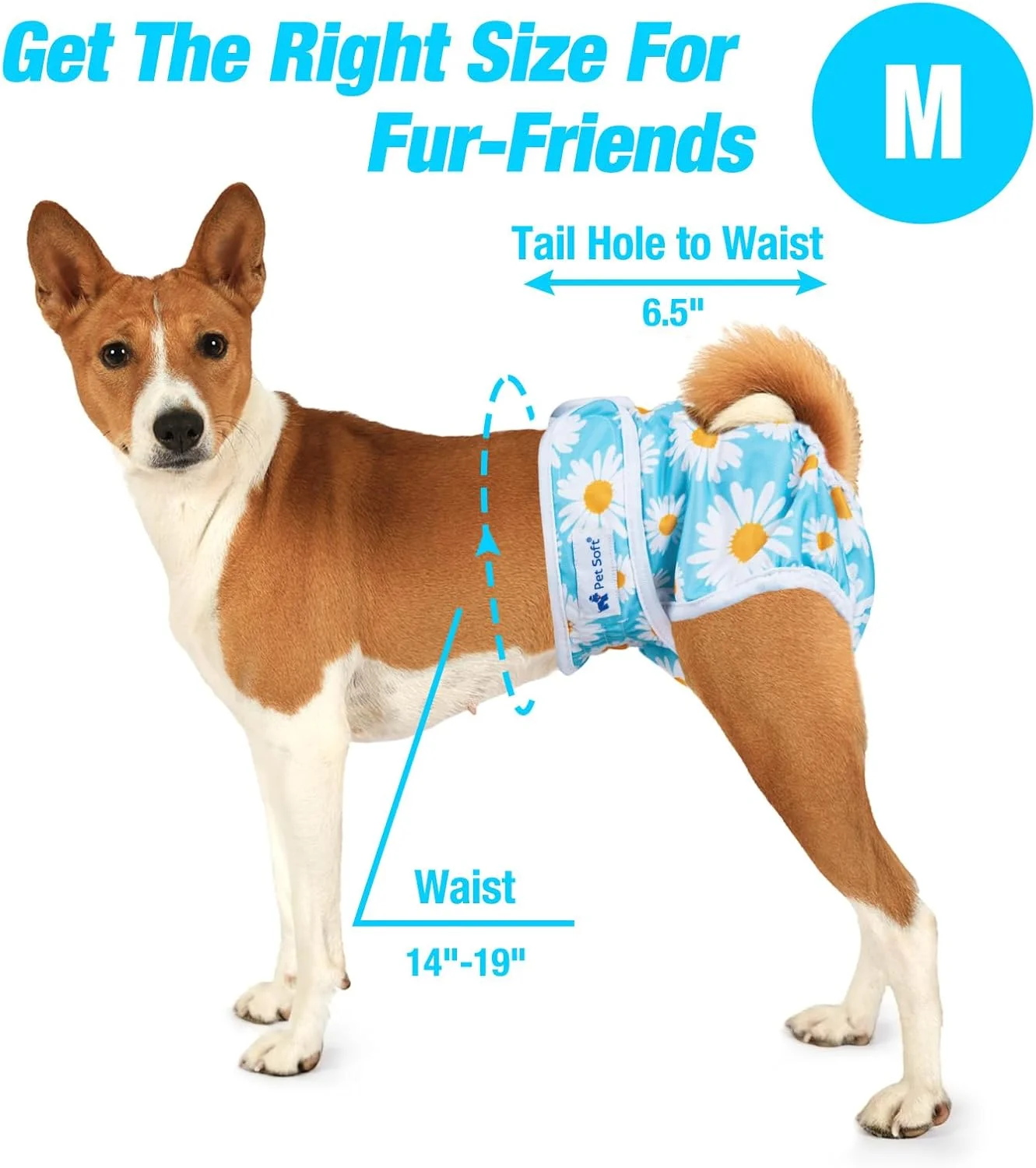 پوشک سگ ماده نرم حیوانات خانگی - بسته 3 عددی پوشک سگ ماده قابل شستشو برای سگ دختر در دوران قاعدگی - شورت قاعدگی سگ قابل استفاده مجدد | پوشک توله سگ ماده (گلدار، M)