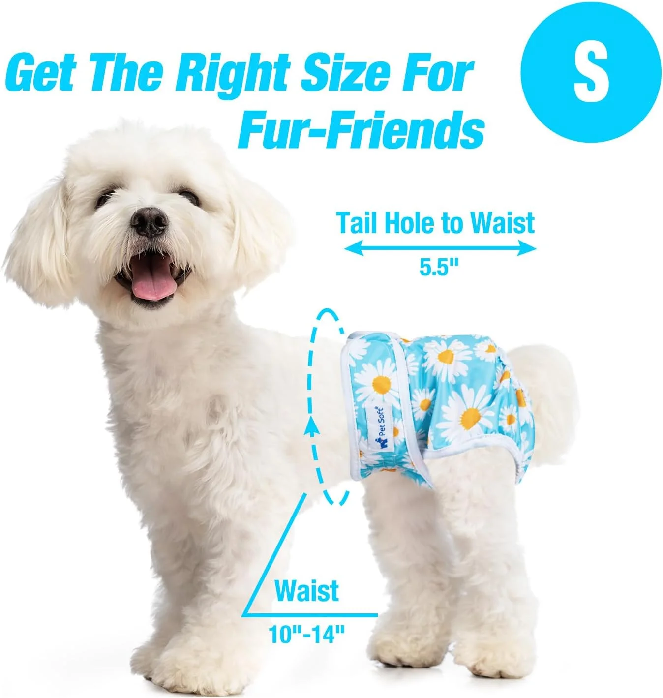 پوشک سگ ماده نرم حیوانات خانگی - بسته 3 عددی پوشک سگ ماده قابل شستشو برای سگ دختر در دوران فحلی - شورت بهداشتی سگ قابل استفاده مجدد | پوشک توله سگ ماده (گلدار، S)