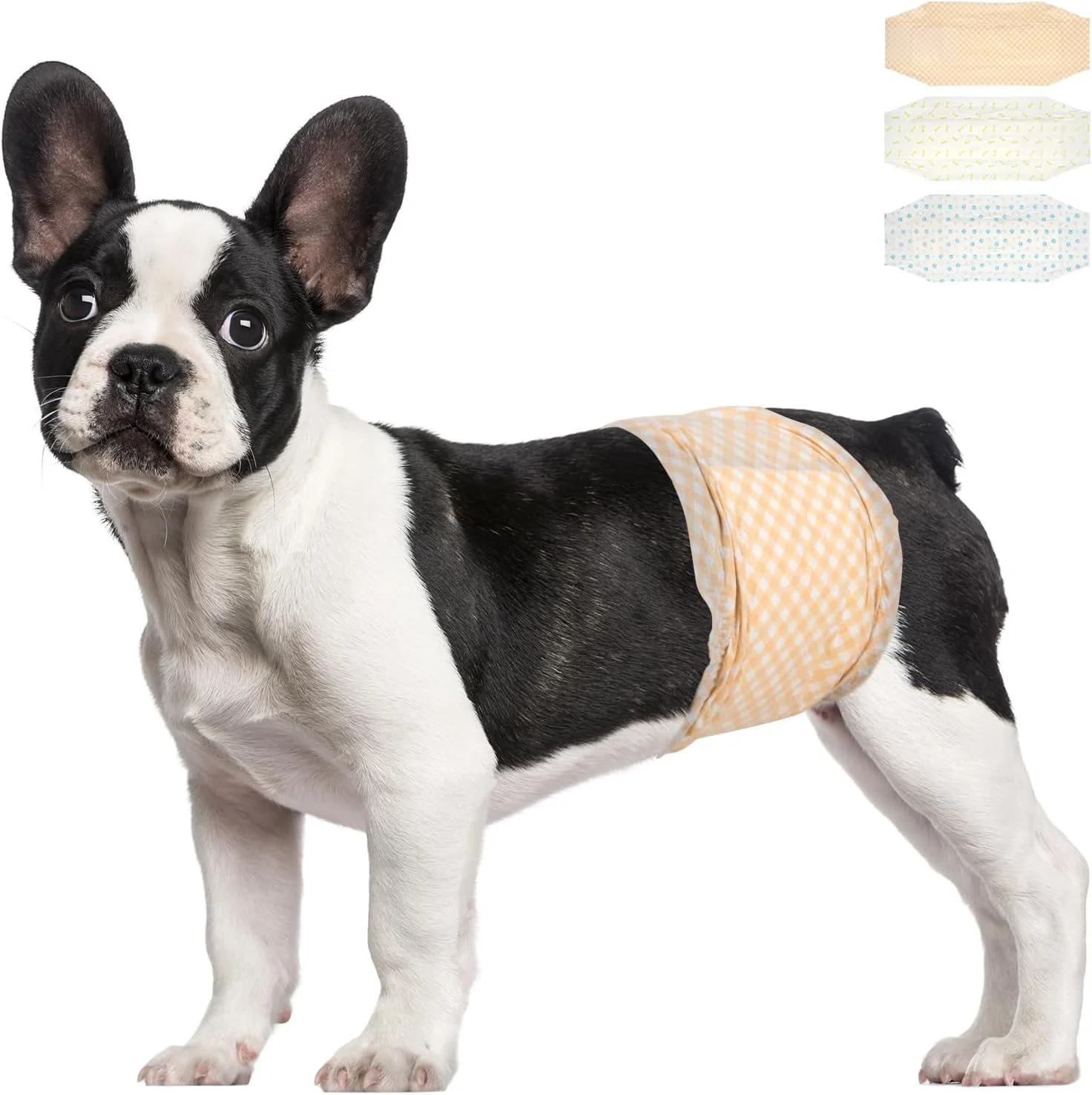 پوشک سگ نر نرم حیوانات خانگی - پوشک یکبار مصرف حیوانات خانگی، بسیار جاذب برای سگ و گربه، بی اختیاری ادرار، سایز متوسط، 12 عدد (S 12 عدد (30-48 سانتی متر))