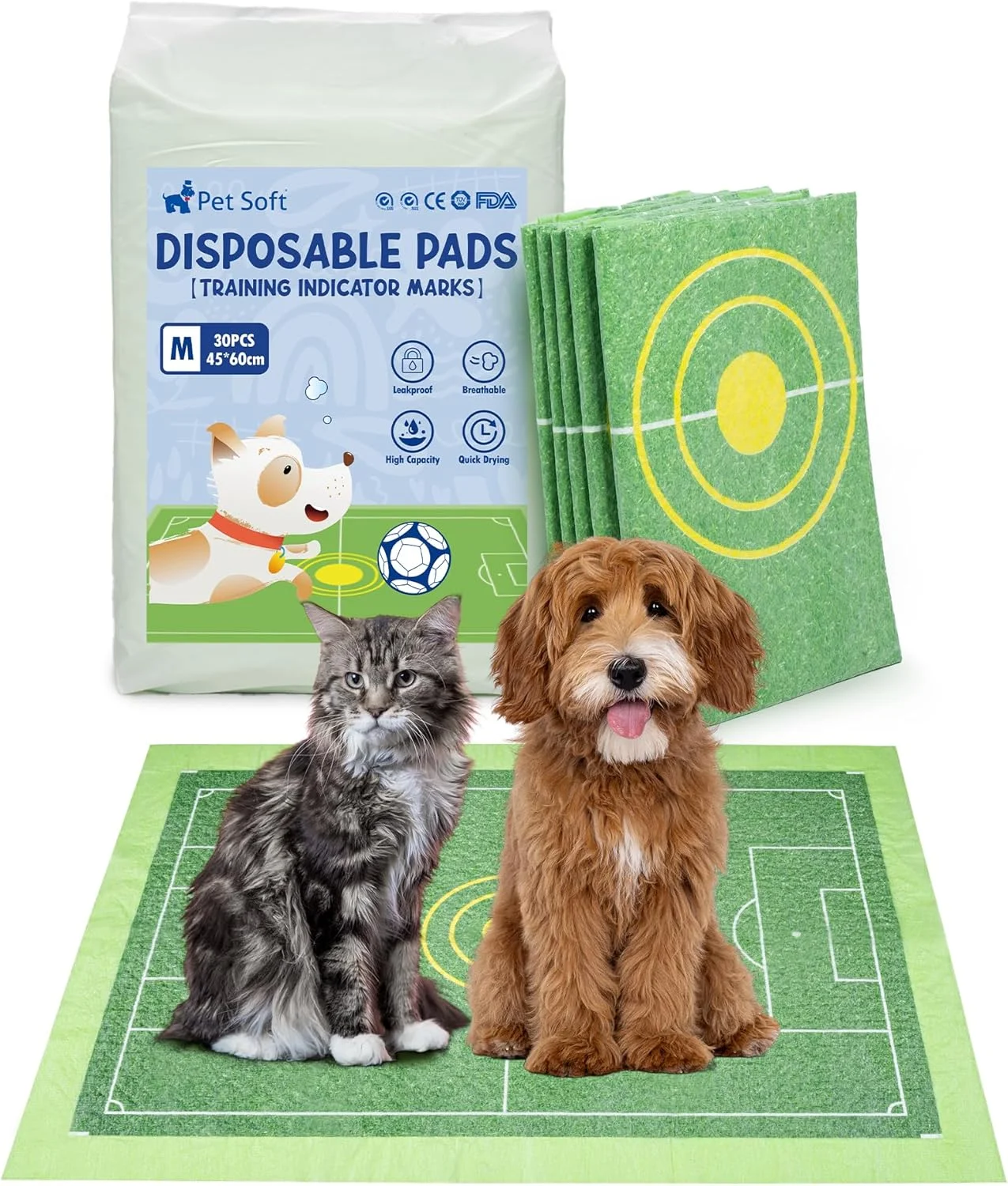 پدهای آموزشی یکبار مصرف سگ پت سافت (45 x 60 سانتی متر، بسته 30 عددی)
