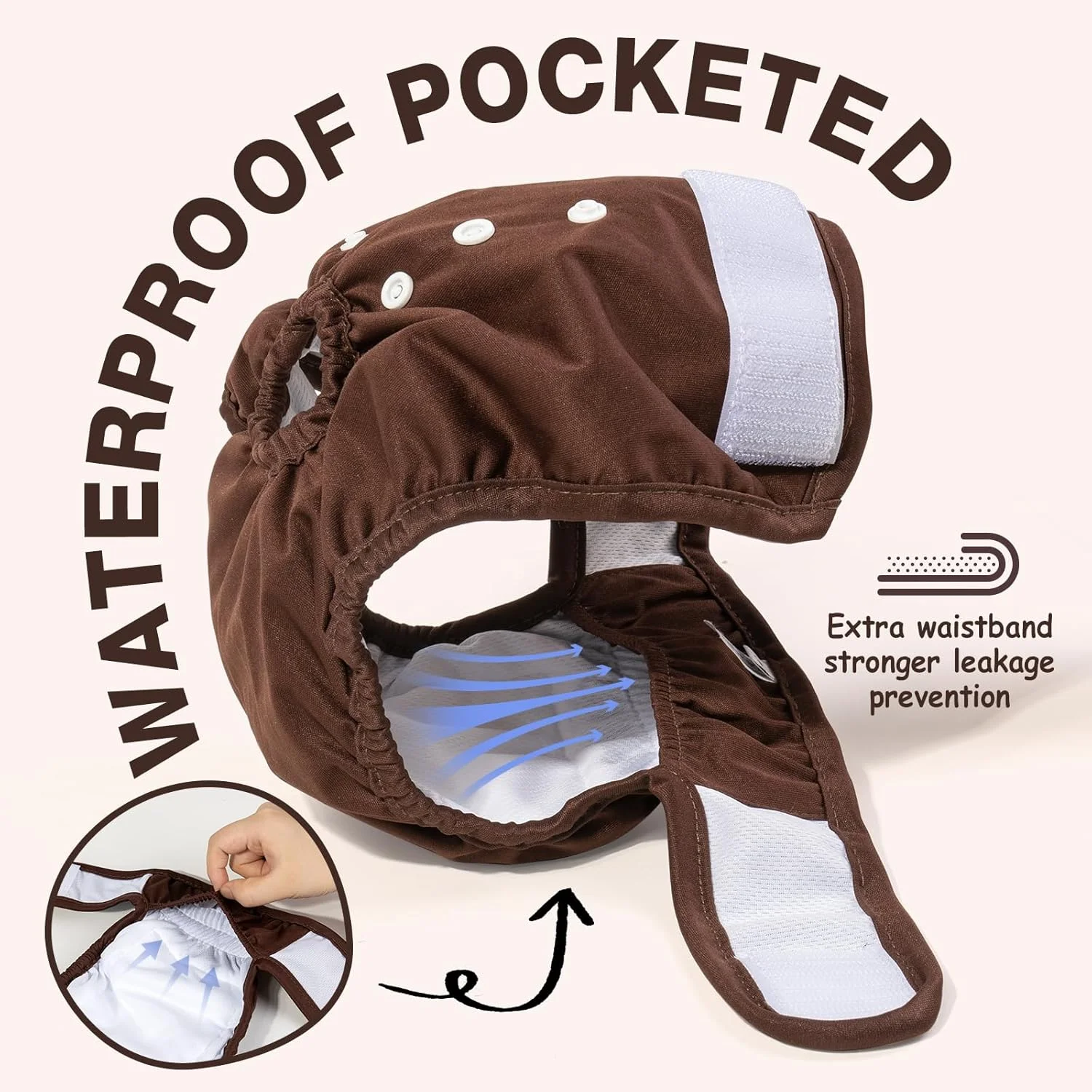 شورت بهداشتی سگ ماده با پوشش پشتی، ضد نشت