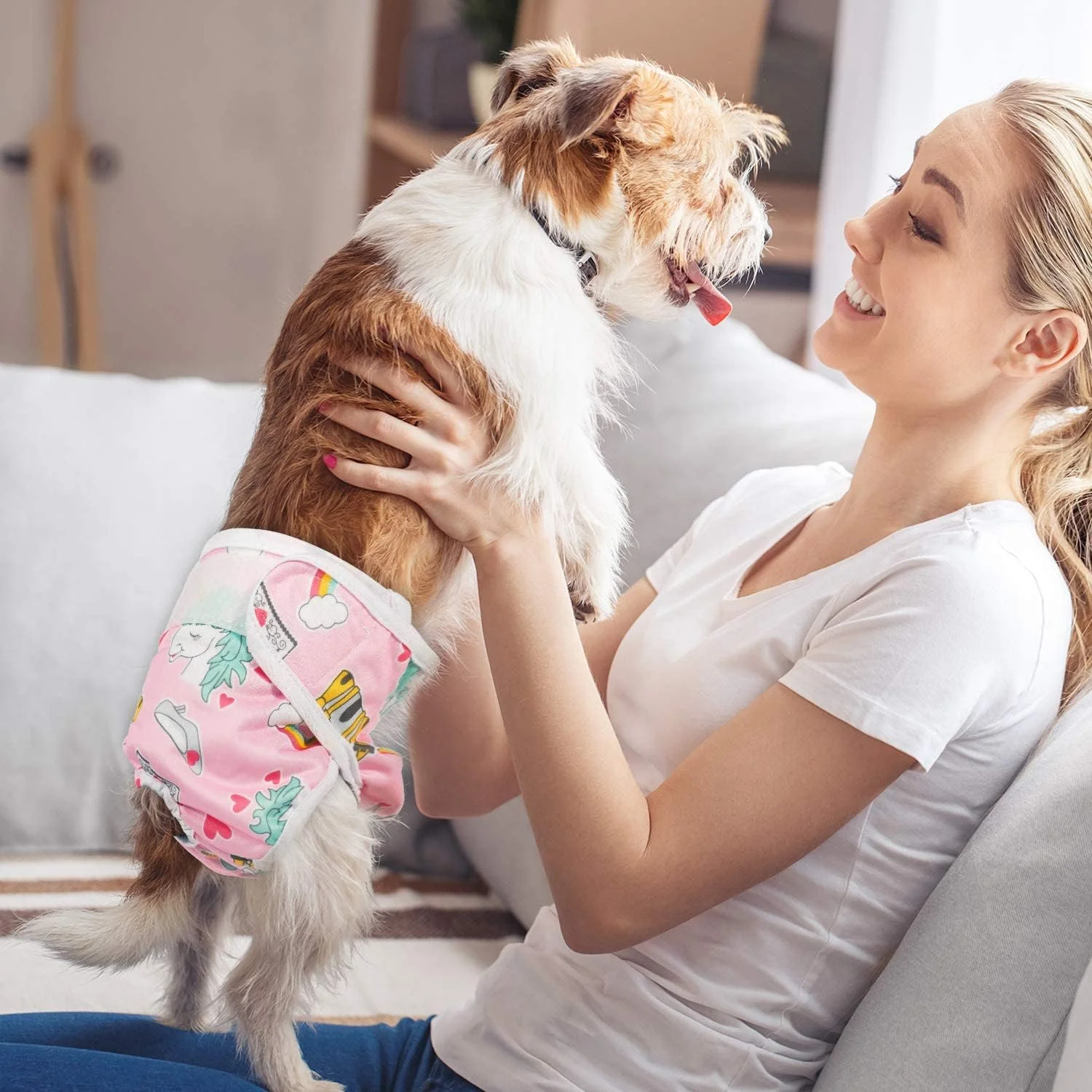 پوشک سگ ماده نرم حیوانات خانگی - بسته 3 عددی پوشک سگ ماده قابل شستشو برای سگ دختر در دوران فحلی - شورت بهداشتی سگ قابل استفاده مجدد | پوشک توله سگ ماده (حیوانات، L)